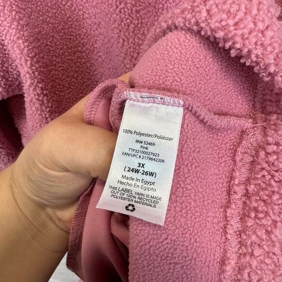 Time & Tru Plus Size Pink Sherpa Textured Waisted Jacket Size 3X - Picture 7 of 9